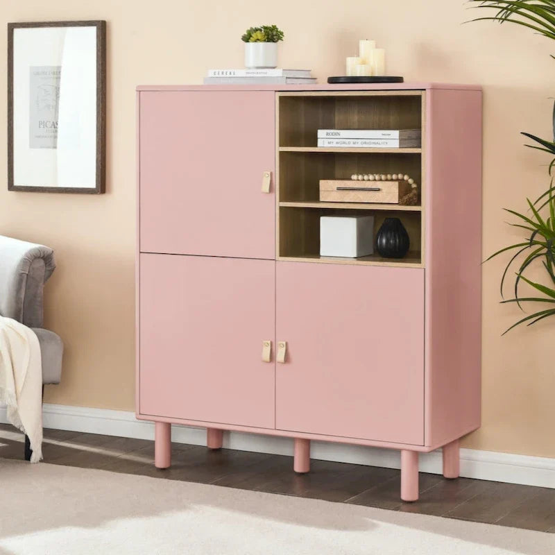 Mobile contenitore con anta, mobile contenitore multifunzionale, credenza moderna, mobile contenitore in legno