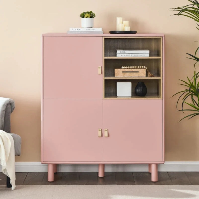 Mobile contenitore con anta, mobile contenitore multifunzionale, credenza moderna, mobile contenitore in legno