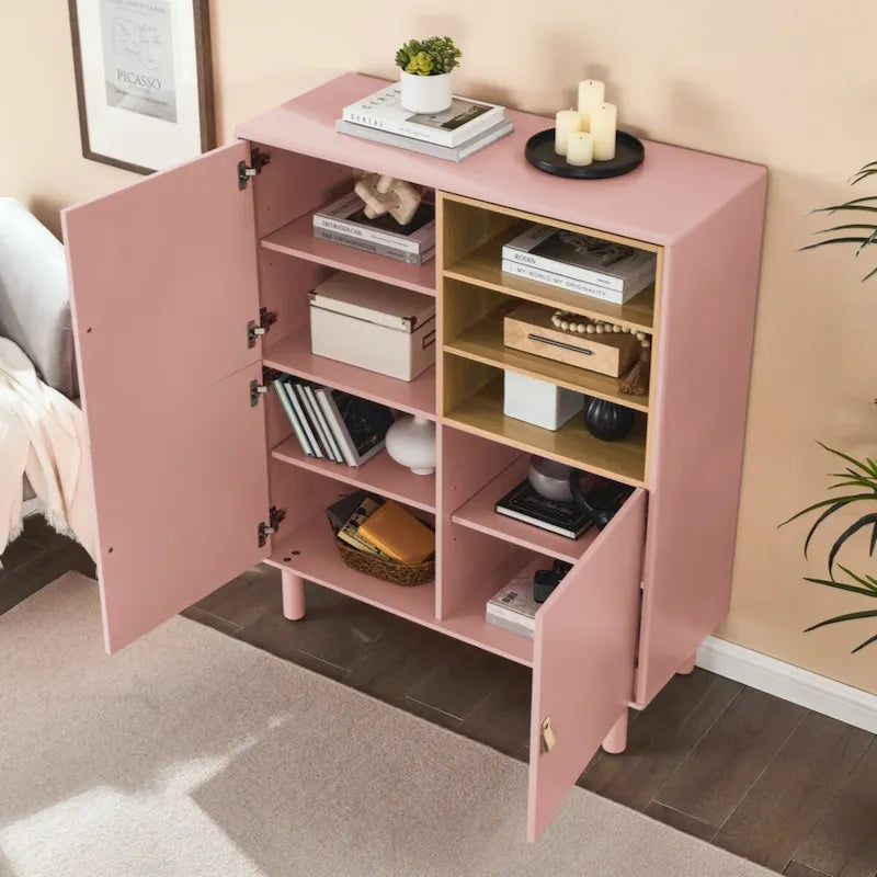 Mobile contenitore con anta, mobile contenitore multifunzionale, credenza moderna, mobile contenitore in legno