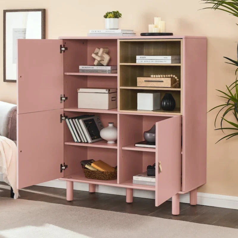 Mobile contenitore con anta, mobile contenitore multifunzionale, credenza moderna, mobile contenitore in legno
