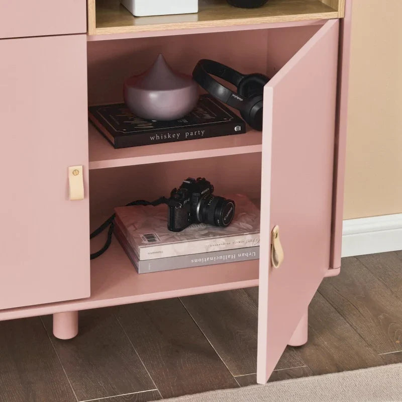 Mobile contenitore con anta, mobile contenitore multifunzionale, credenza moderna, mobile contenitore in legno