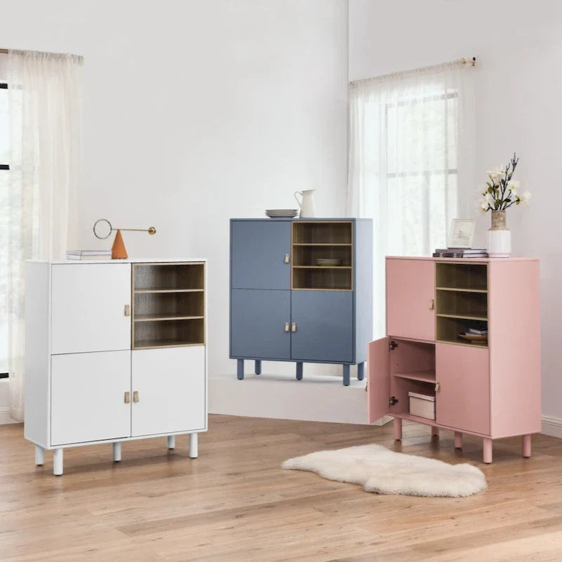 Mobile contenitore con anta, mobile contenitore multifunzionale, credenza moderna, mobile contenitore in legno