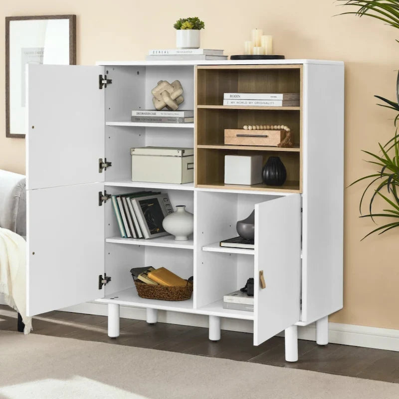 Mobile contenitore con anta, mobile contenitore multifunzionale, credenza moderna, mobile contenitore in legno