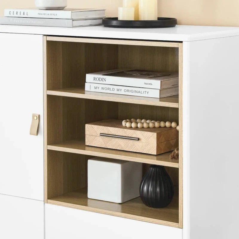 Mobile contenitore con anta, mobile contenitore multifunzionale, credenza moderna, mobile contenitore in legno