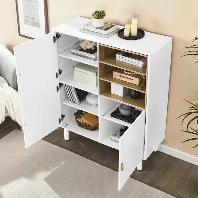 Mobile contenitore con anta, mobile contenitore multifunzionale, credenza moderna, mobile contenitore in legno
