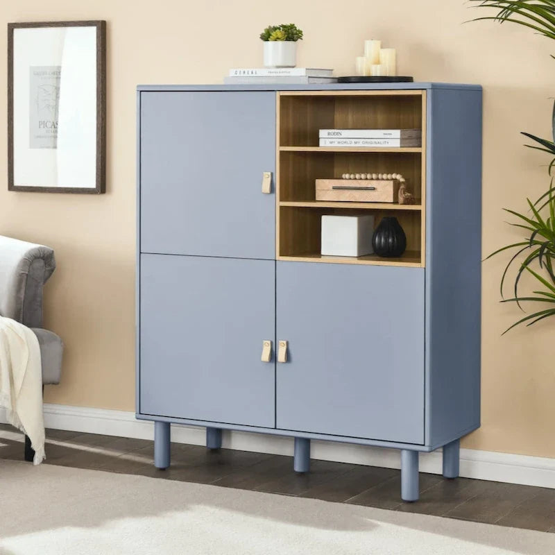 Mobile contenitore con anta, mobile contenitore multifunzionale, credenza moderna, mobile contenitore in legno