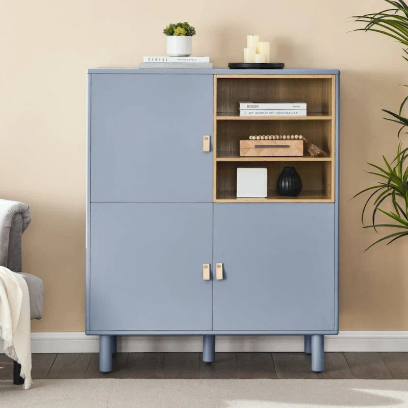 Mobile contenitore con anta, mobile contenitore multifunzionale, credenza moderna, mobile contenitore in legno