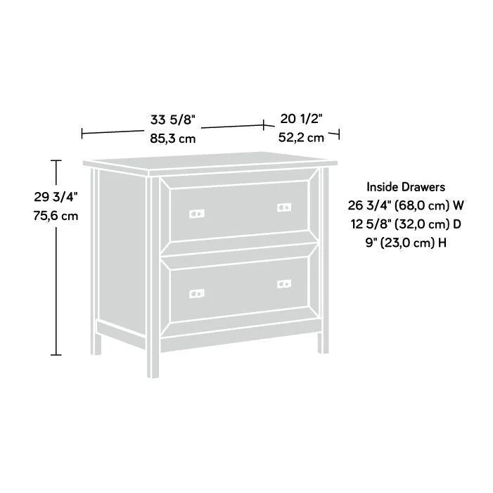 White 2-Drawer Storage Chest with Wood Top, Farmhouse Nightstand Dresser for Bedroom