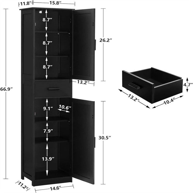 Bathroom Storage Cabinet with 2 Doors