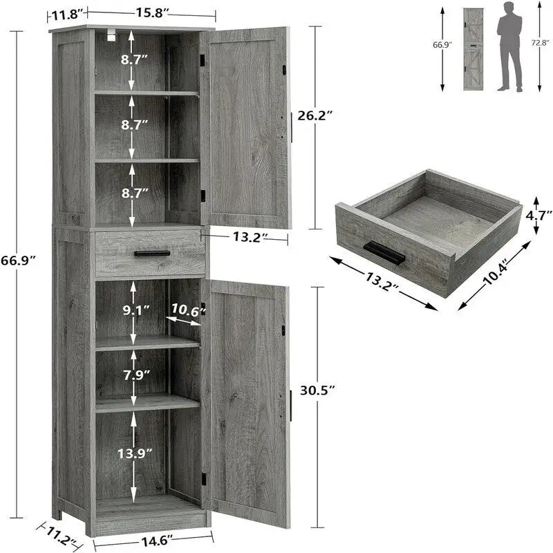 Bathroom Storage Cabinet with 2 Doors