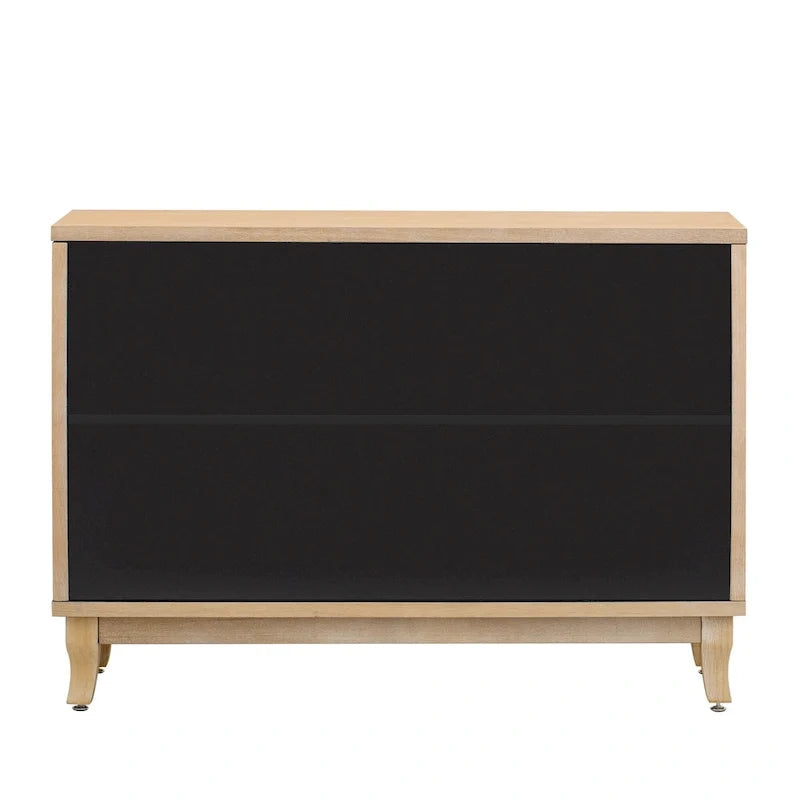 3-Door Sideboard Cabinet with Glass Doors