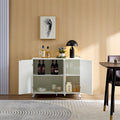 Credenza a onde, mobile d'accento bianco, libreria moderna